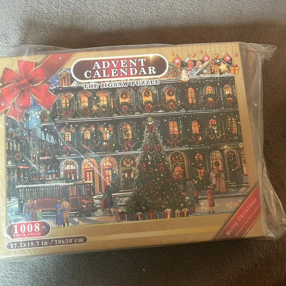 Advent Calendar Foil Puzzle Jigsaw Winter City Scene 24 Days Christmas Countdown